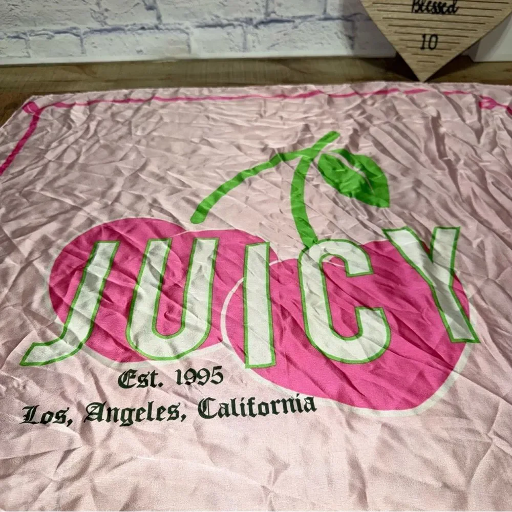 Juicy Couture Square Scarf Cherry Juicy Logo